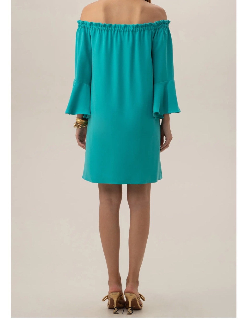 NWT Trina Turk Off-Shoulder Teal Knox Dress Size Small - Picture 2 of 6